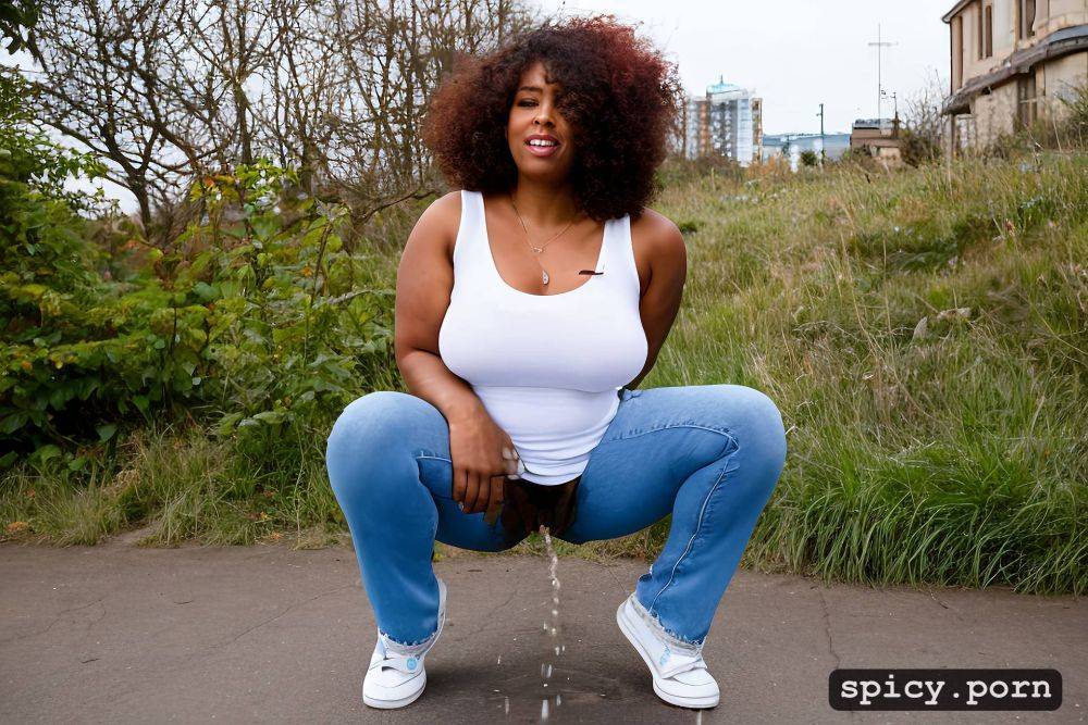 curvy, chubby, realistic, brown skin, location street with people - #main