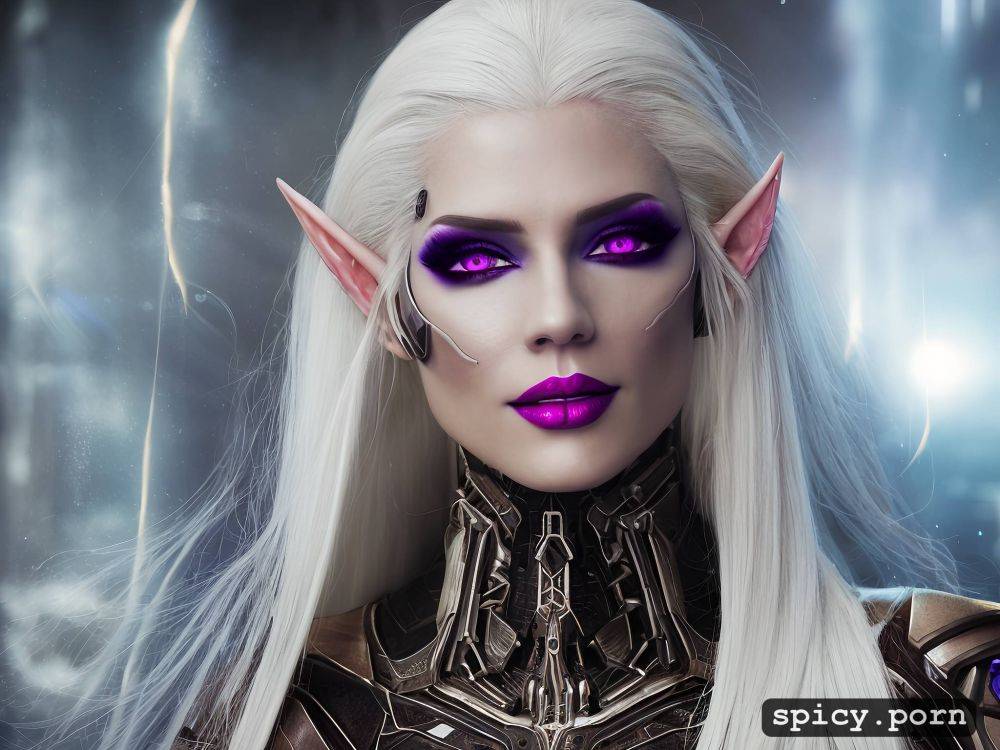 white eyebrows, 23 yo, long straight white hair, perfect slim albino female elf - #main