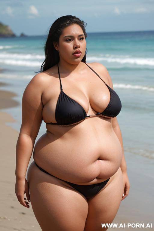 micro bikini, beach woman, taking a poop - #main