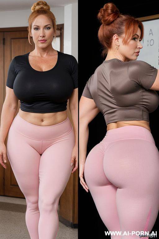 sexy bimbo milf, aged milf, matured milf, thot, ultra thicc, bulked up thighs, tight sport shorts, tight pink shirt, extremely gigantic boobs - #main