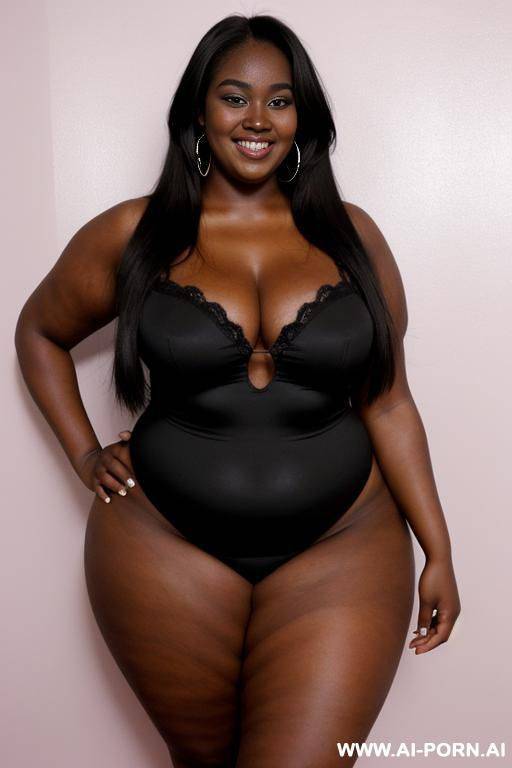 black woman, supermodel, pear shaped, long hair, huge legs, massive hips - #main
