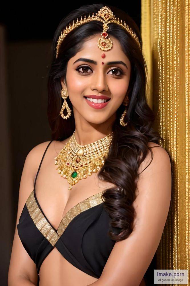 indian girl Genelia D Souza with black devil horns with gold... - #main