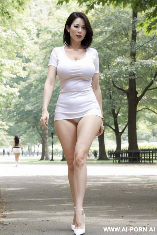 walking in the park, tshirt, no pants - #main