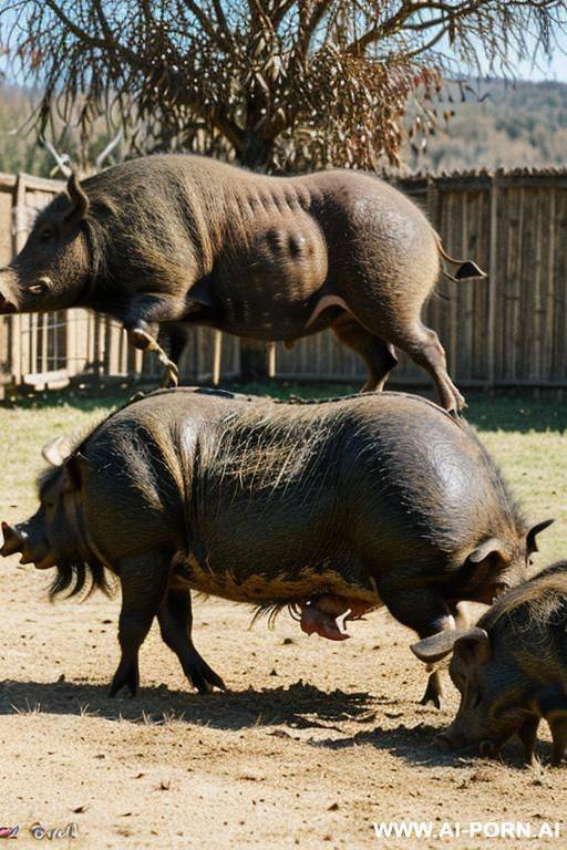 zoophilia ((real zoophilia, zoo sex) (mating with boar), milf! is on all fours pose (((milf! have zoosex with boar))) (woman! very like fucks with boar), woman! mating (hard fucks) with a boar, - #main