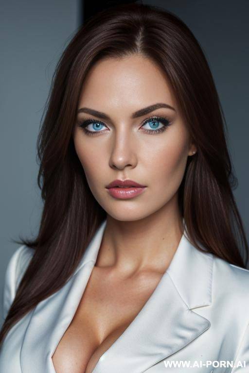 ((masterpiece)), massive boobs, double breasted blazer, business shirt, tie, pencil skirt, serious face - #main