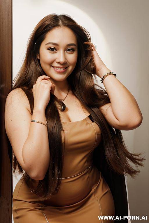 touching hair, profile picture, pfp, (((face closeup))), (((fat face))), (((round face))), (((extremely long hair))), looking at viewer, ((front facing)), (((headshot))), front view, a chubby shorty - #main