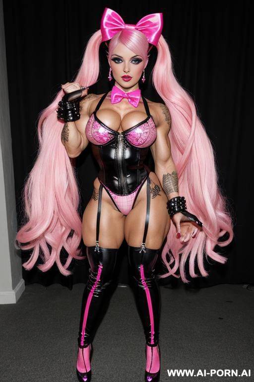 bowtie, bow tie, latex, leather outfit, punky doll lingerie, skin, goth makeup - #main