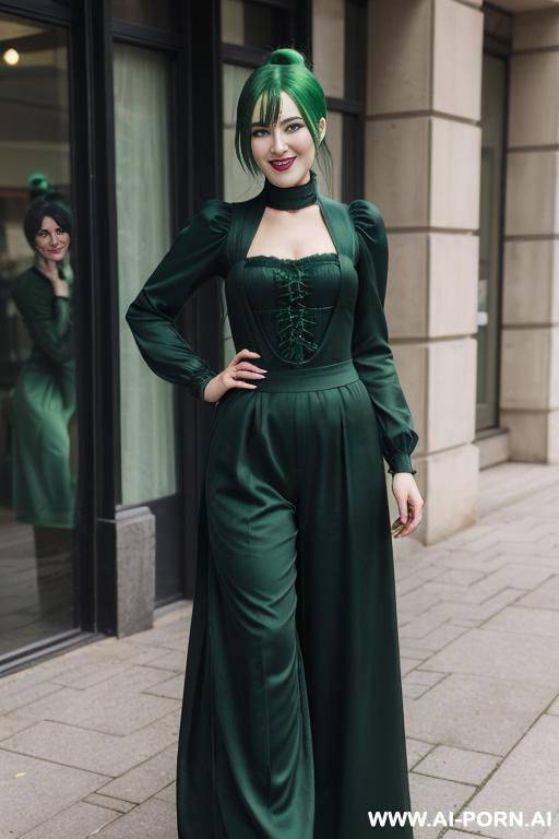 dark suit, dark green hair. - #main