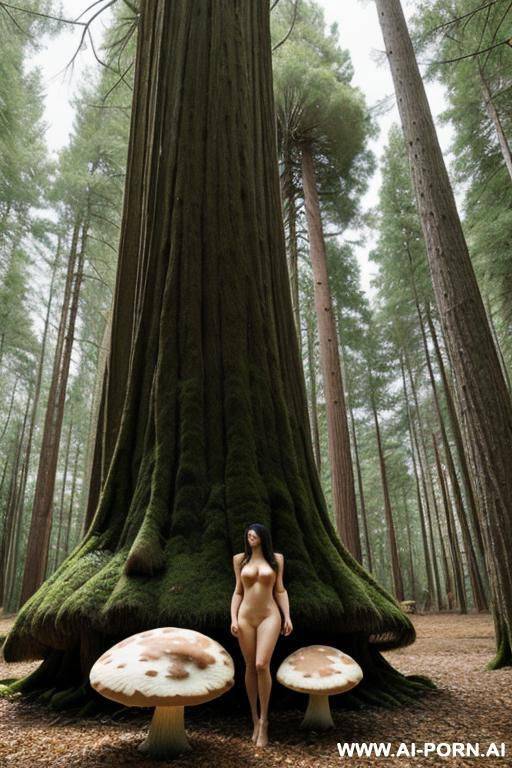 naked fairy, giant trees, giant mushrooms - #main