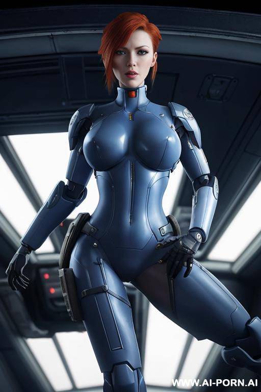 model-babe in front of a combatsuit-mech hanger, mech-background, “ghost-in-the-shell”, sci-fi, military. highly-detailed, coherent-logical-flow, “battle-tech”-inspired. - #main