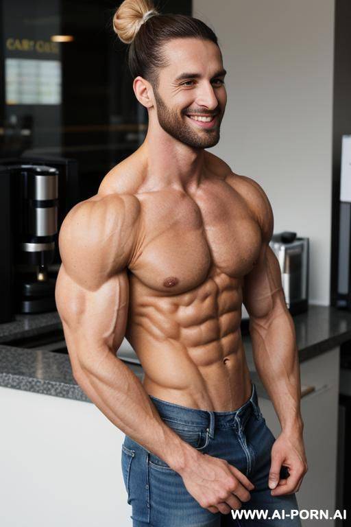 pecs, biceps, traps, abs, delts, lats, sinewy, nude, topless muscular chest - #main