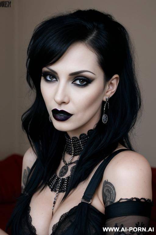 goth woman, piercings, masturbating - #main