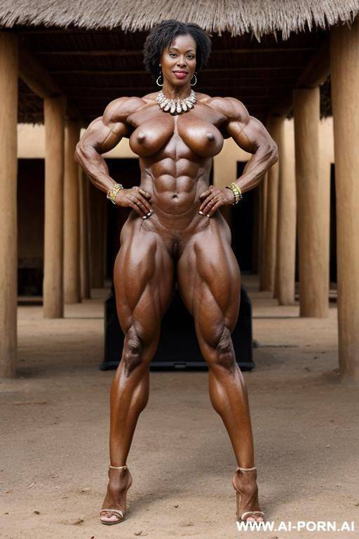extreme muscular african goddess, big bones , large frame, giant - #main