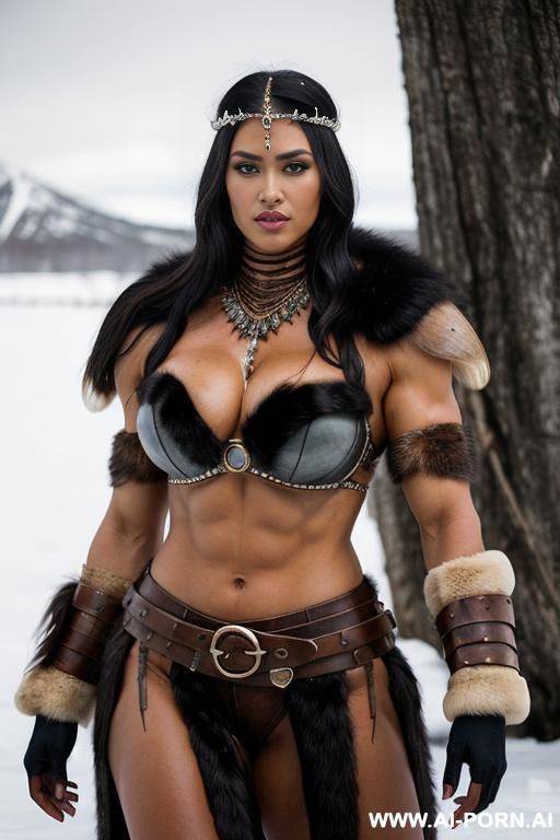 polynesian goddess, extreme muscles, broad body, large frame, giant, big bones, wedding ring , wife - #main