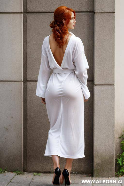 wife, walking with wide strides, short white wet transparent t-shirt, slender legs, tanned, many walking dressed people - #main