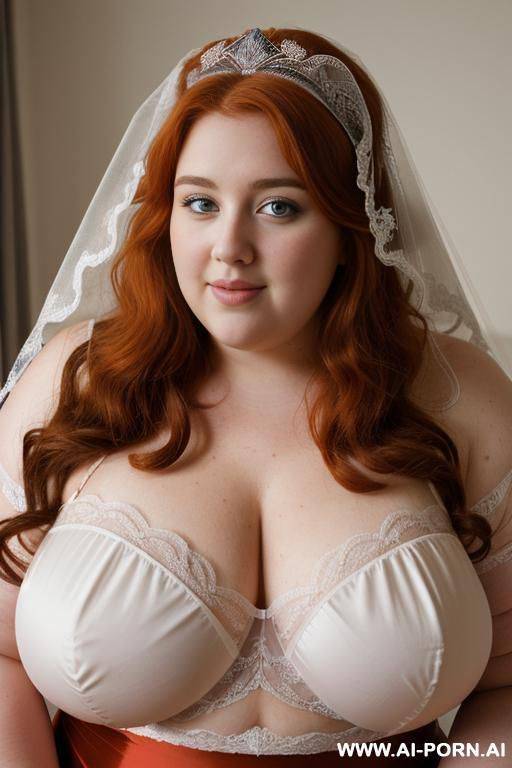 half-length photo, ((half body photo shot close up)). as a set in the laundry area, a ((very obese)) fat chubby fat thick and bbw redhead british, ((she is getting ready to dress slowly)). - #main