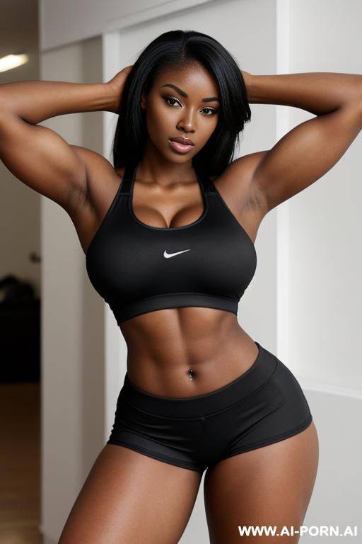 black woman, 20 years old, size, athletic body, huge rond breast.sport wear - #main