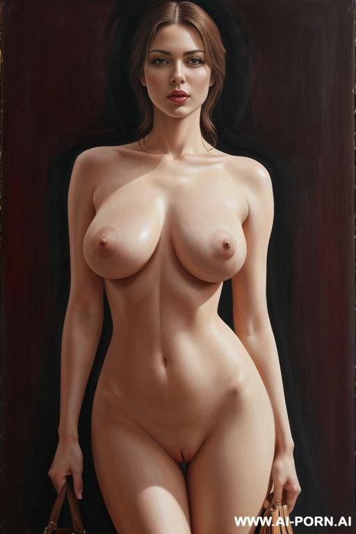 hyperrealism painting. th century. group of beautiful nude women bag. perfect boobs. perfect pussy. standing full-length view. art. - #main