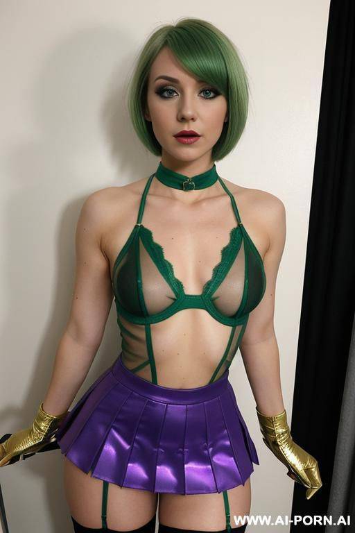 greenhair, purple eyes, fit build, perfect tits, bubble butt, trimmed pussy - #main