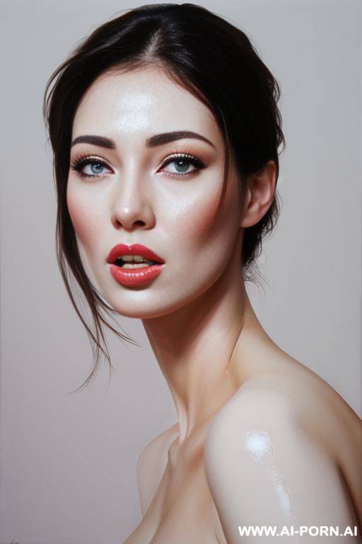 hyperrealism painting: very beautiful sexy orgazm face, very milky-white s - #main
