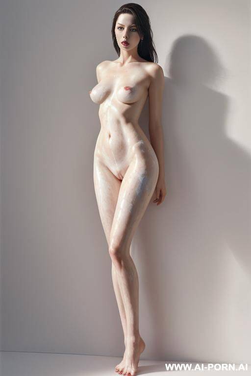 hyperrealism painting: very beautiful sexy orgazm face, totally nude body. white skin. standing full-length view. art. - #main