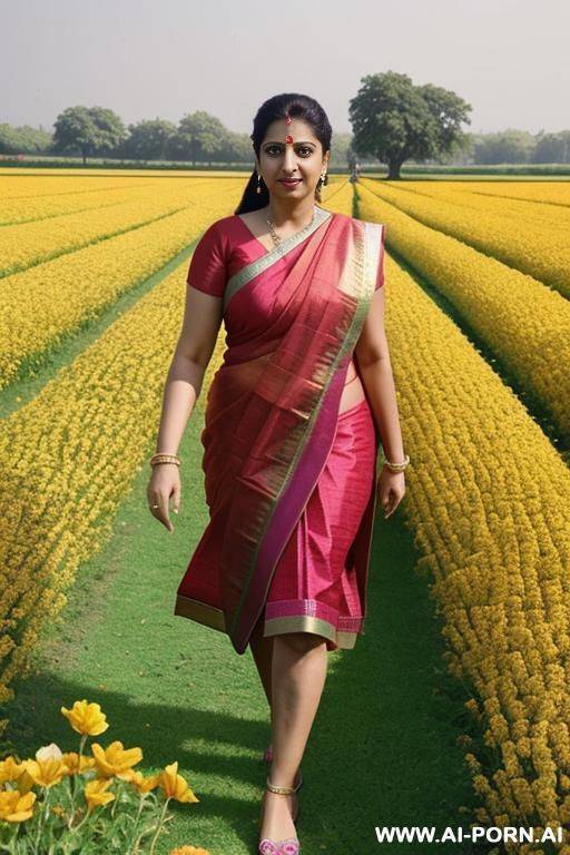 smriti irani, walking in a flower field, naked - #main