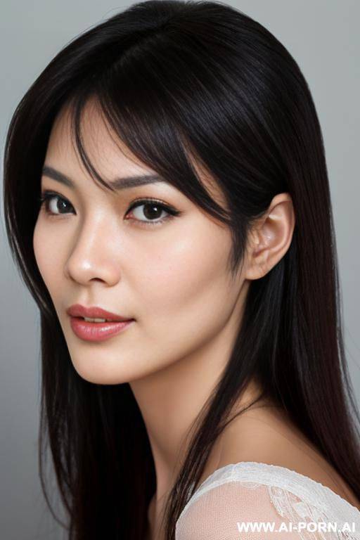 generate a face of a half french and half vietnamese woman of 3 facing the camera - #main