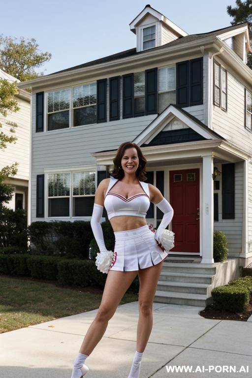 (suburban mom) (in front of her house) - #main