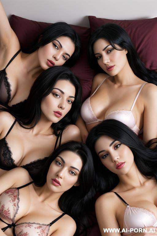 american women with black hair sleeping with nightwear together - #main