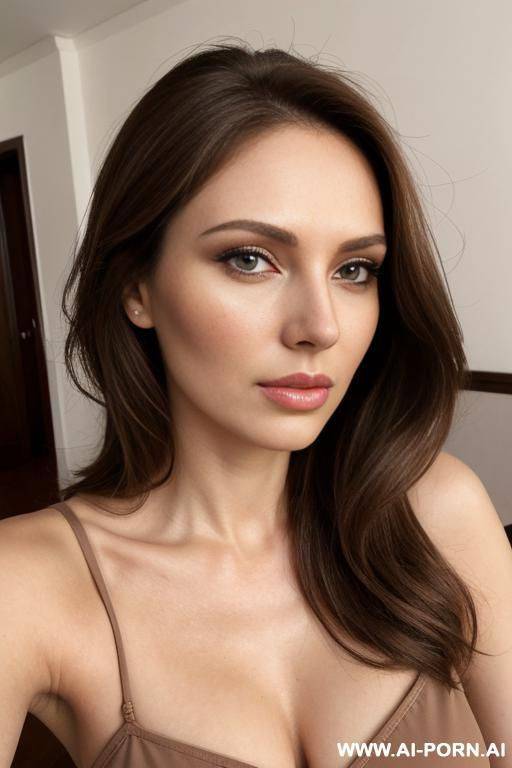 pregnant, light brown hair, eighwoman year old, russian face, nose, fit body, bimbo boobs. - #main