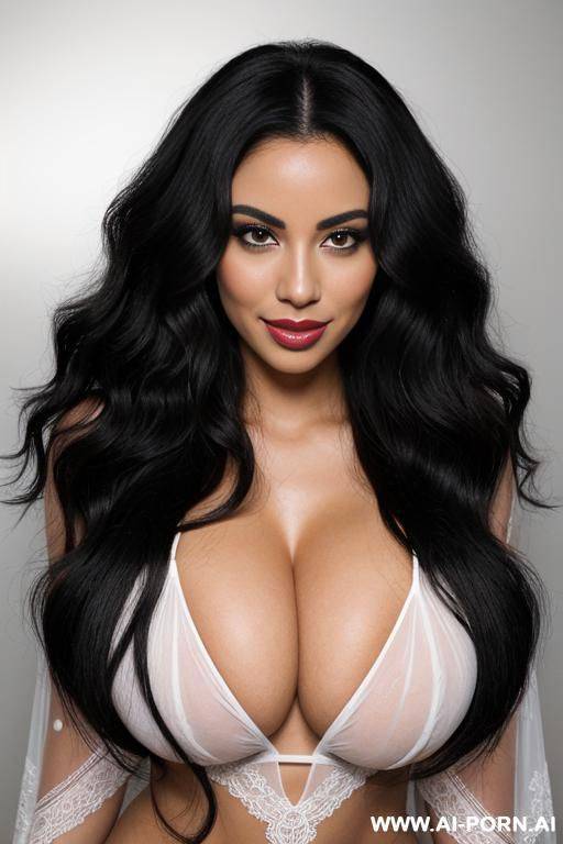 british white african mixed race, massive huge gigantic boobs, big lips, large lips, long voluminous wavy hair - #main
