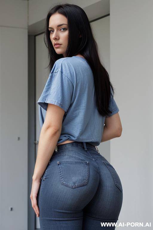 round ass, jeans, oversized t-shirt - #main