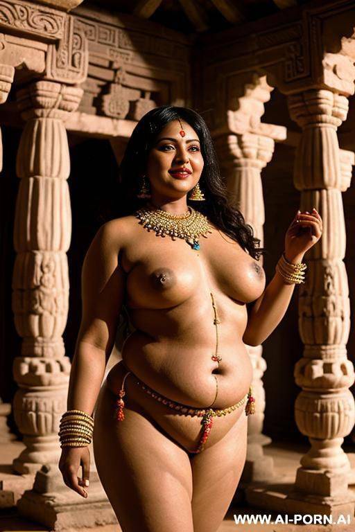 ancient chubby naked female indian temple servant dances on a mystical feast - #main