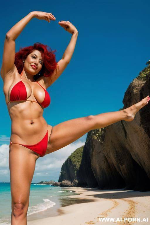 1 bending over naked on beach, vagina out - #main