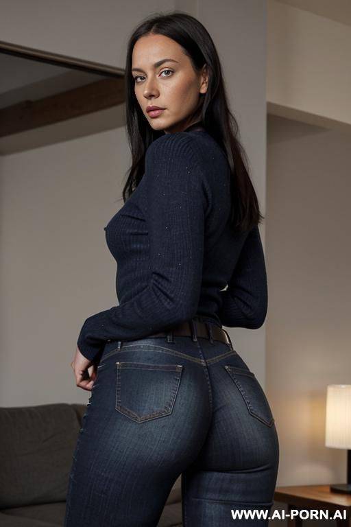 perfect face, jeans, belt, sweater, big ass - #main