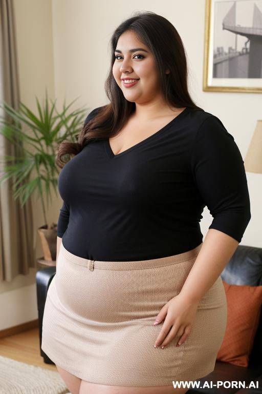 mexican, big legs, wide hips, gordibuena, holding certificate in her hand - #main