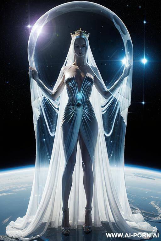 (close up) (extraterrestrial princess) (transparent royal gown) (space observation room) - #main