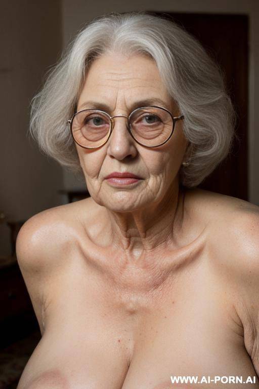 old granny (very old grandma)) ((a hundred-year-old grandmother)) (((extremely old granny))) ((so old granny as possible)) (body and skin condition correspond to a very advanced age), granny (very droopy boobs) angry - #main