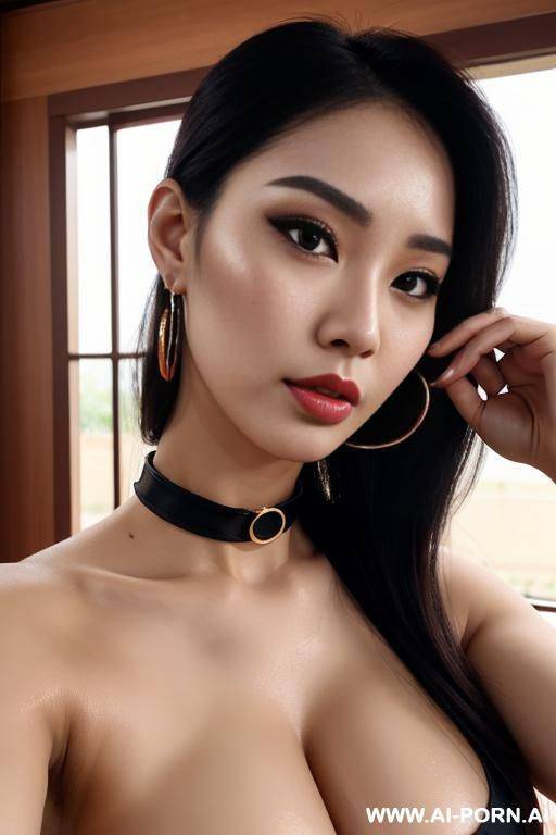 hot springs, adjusting hair, beauty filter, extremely pretty, full lips, button nose, ahegao, hoop earrings, round boobs, tight waist - #main