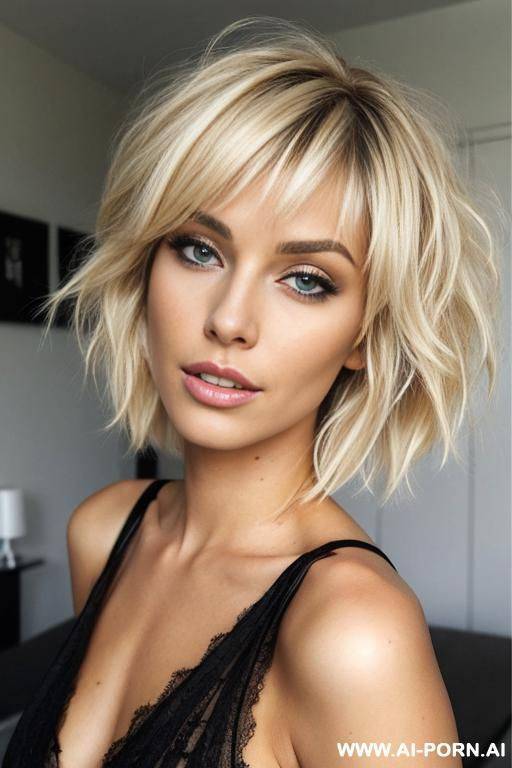 woman blonde hair short - #main