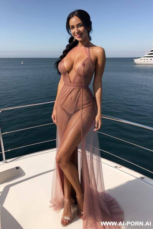 totally naked lady wearing (very transparent bridesmaid dress), see through dress - #main