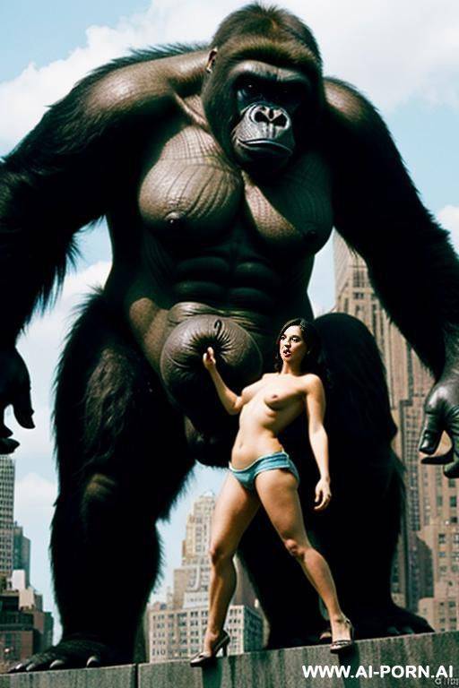 naked giant female fighting the kingkong in newyork - #main
