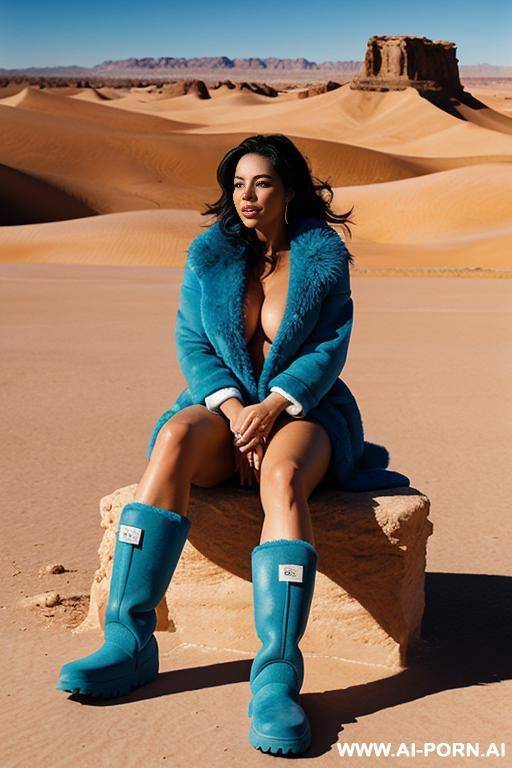 latina wearing blue uggs boots naked - #main
