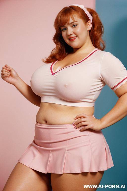half-length photo, ((half body photo shot close up)). as a set in the laundry area, a ((very obese)) fat chubby fat thick and bbw redhead british, she is washing clothes and is soaked in - #main