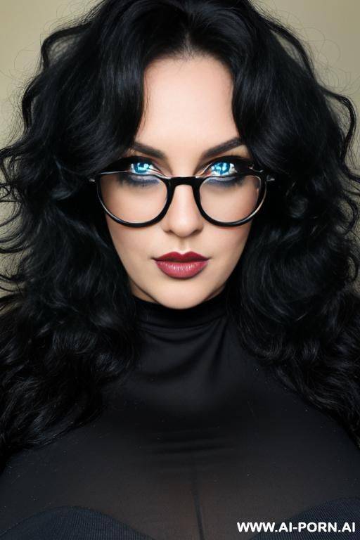 chubby, goth, masked, woman, blue eyes, big tits - #main