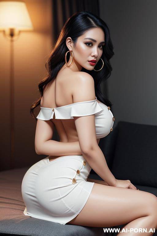 beauty filter, extremely pretty, full lips, button nose, ahegao, hoop earrings, round boobs, tight waist - #main