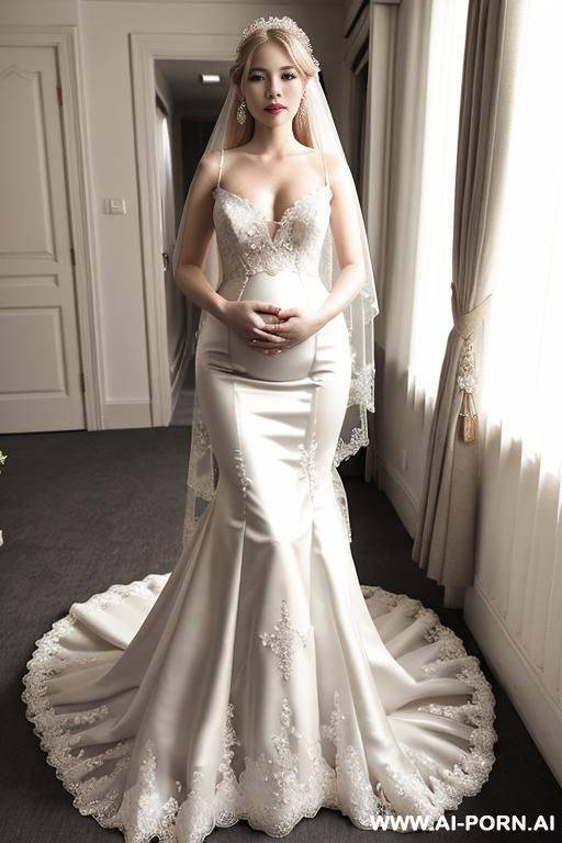 white skin, bride, korea mother , pregnant - #main