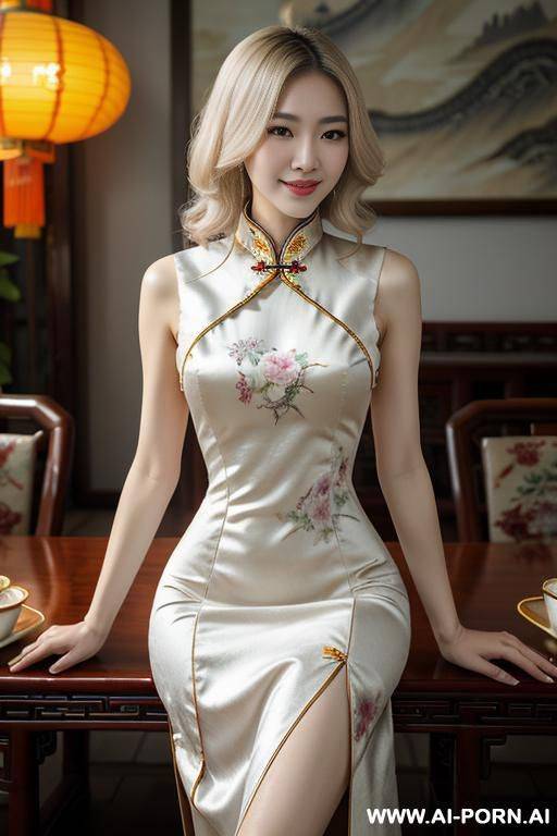 masterpiece, fine details, breathtaking artwork, painterly art style, high quality, k, very detailed, high resolution, exquisite composition and lighting, white skin, (((chinese mother wear china dress)))) - #main