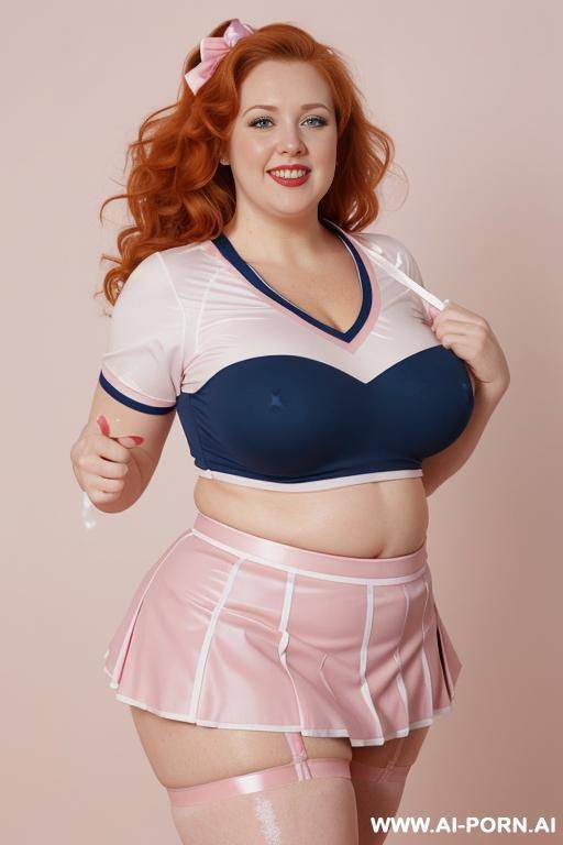 half-length photo, ((half body photo shot close up)). as a set in the laundry area, a ((very obese)) fat chubby fat thick and bbw redhead british, she is washing clothes and is soaked in - #main