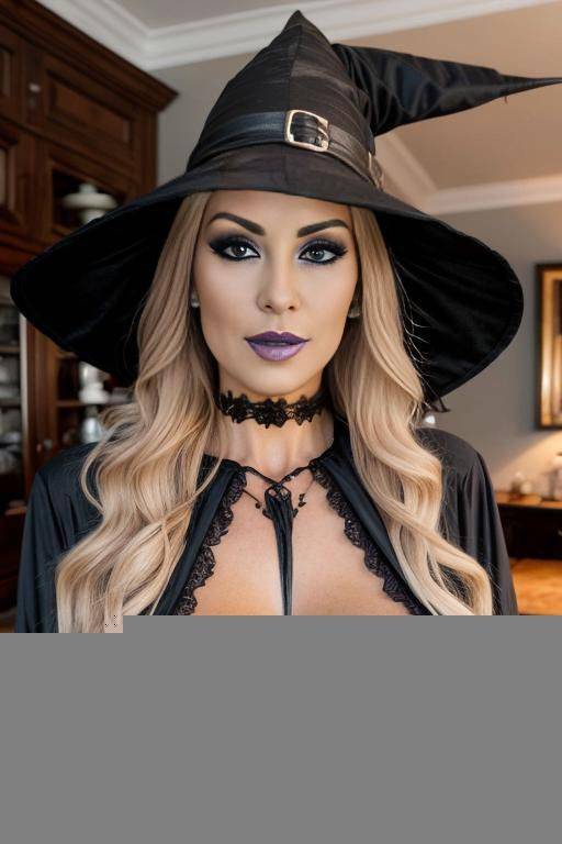 stunningly beautiful milf, (keep face), (keep body), halloween decor, halloween theme, - #main
